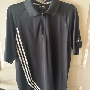 Adidas Men's Black and White Polo Shirt